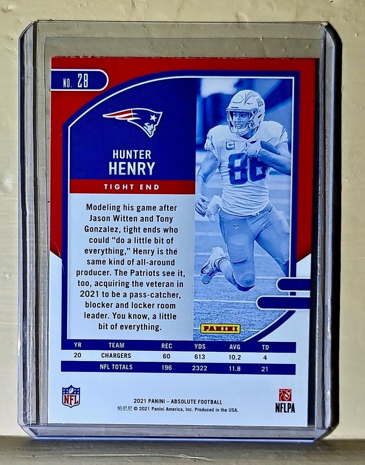 Hunter Henry 2021 Panini NFL Absolute Football #28 Card - Football Card Single