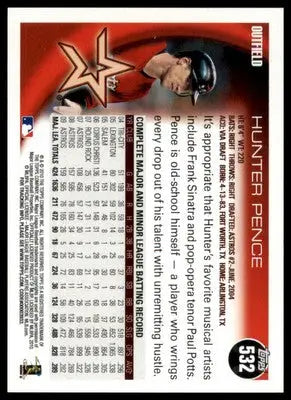 Hunter Pence 2010 Topps #532 Houston Astros - Baseball Card Single
