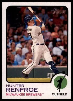 Hunter Renfroe 2022 Topps Heritage #156 Milwaukee Brewers - Baseball Card Single