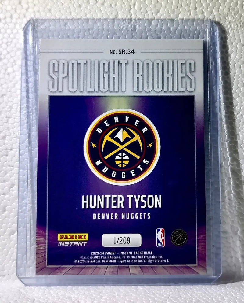Hunter Tyson 2023-24 Panini #34 NBA Spotlight Rookies Basketball Card 1/209 - Basketball Card Single