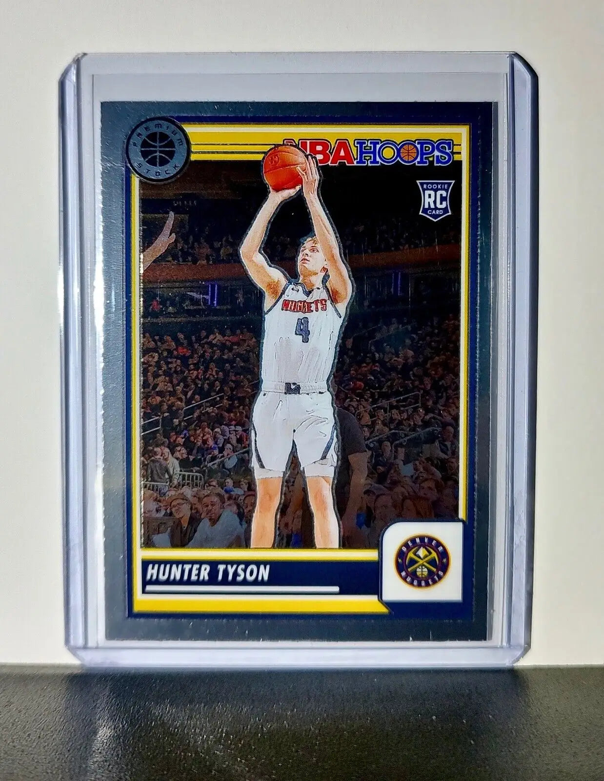 Hunter Tyson 2023-24 Panini Premium Stock NBA Hoops #29 Rookie Card Nuggets - Basketball Card Single