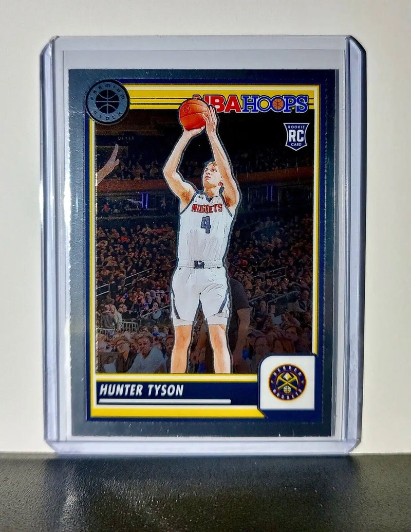Hunter Tyson 2023-24 Panini Premium Stock NBA Hoops #29 Rookie Card Nuggets