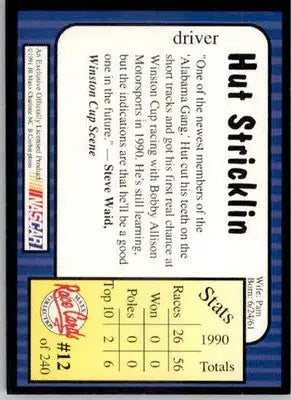 Hut Stricklin - 1991 Maxx - #12 - Racing