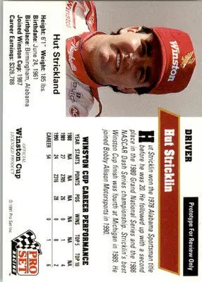 Hut Stricklin - 1991 Pro Set - #37 - Racing - Racing Card Single