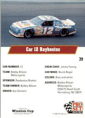 Hut Stricklin’s Car - 1991 Pro Set - #39 - Racing