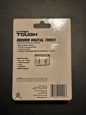 Hyper Tough Indoor Digital Timer Programmable 2-Prong Battery Backup 8A 125V - General Merchandise