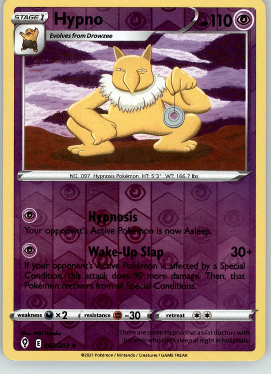 Hypno - Evolving Skies - 062/203 - Reverse Holo LP Pokemon - Pokémon Card Single