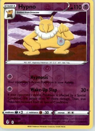 Hypno - SWSH07: Evolving Skies - Reverse Holo LP - #062/203 - Pokémon Card Single