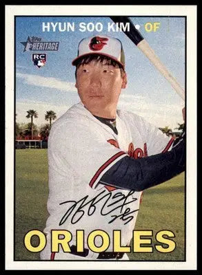 Hyun-Soo Kim Rookie 2016 Topps Heritage #721 Baltimore Orioles - Baseball Card Single