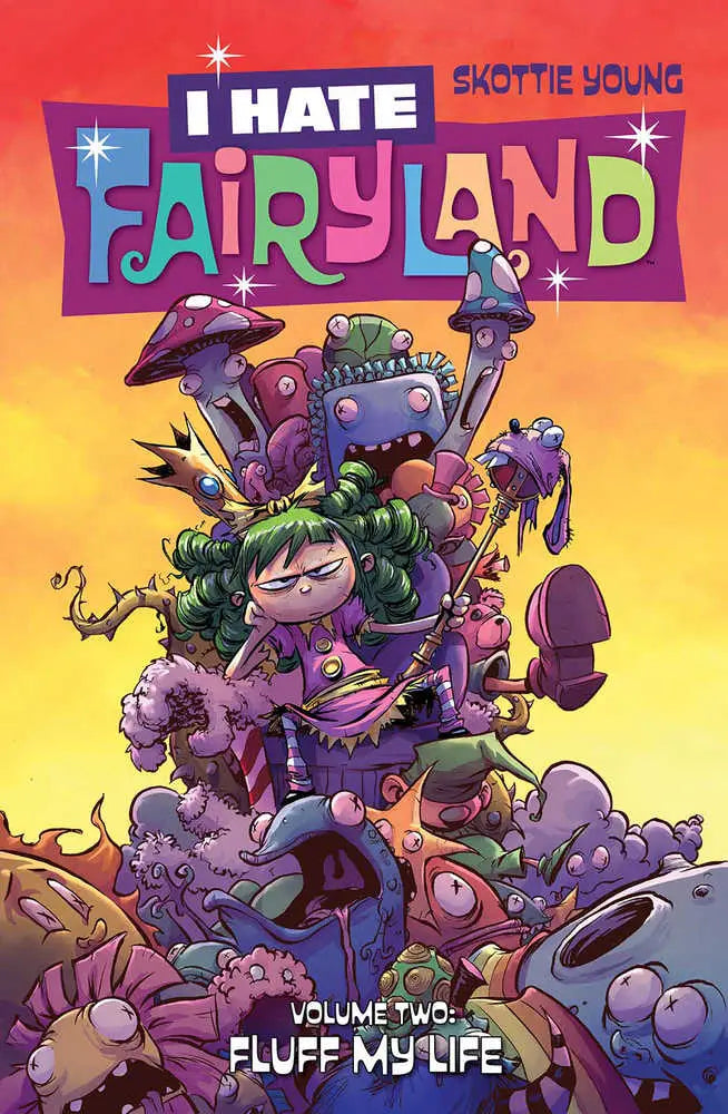 Vibrant Hate Fairyland TPB Volume 02 cover with green-haired girl and whimsical monsters