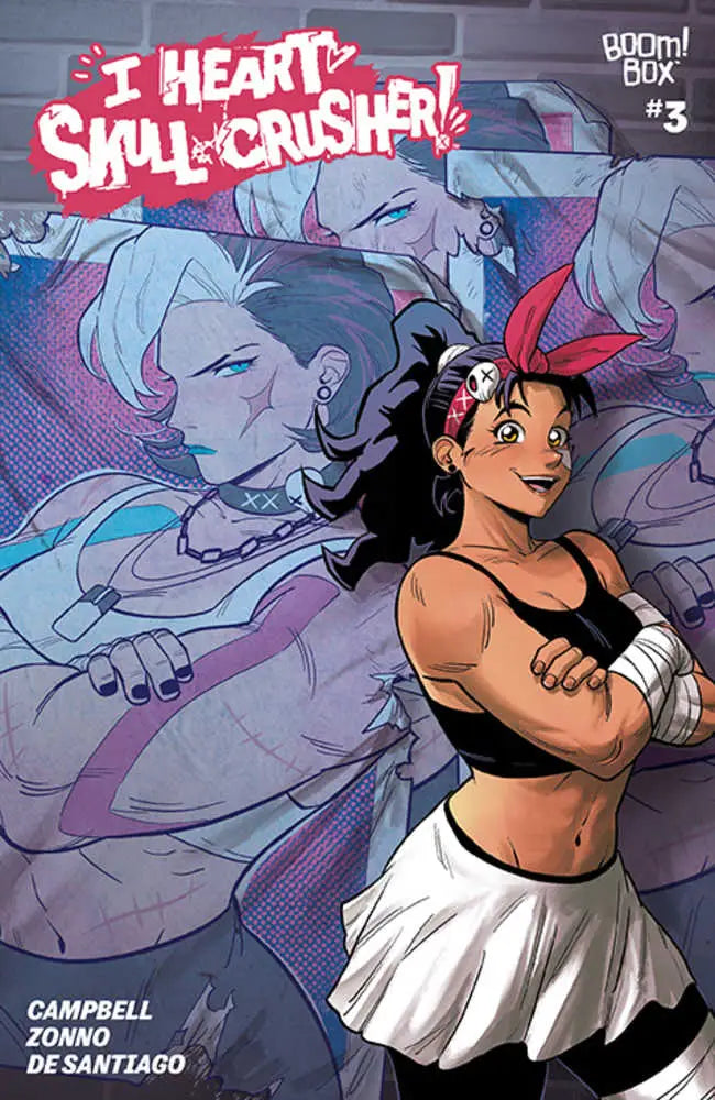 Comic book cover of I Heart Skull-Crusher #3 featuring character with ghostly figure