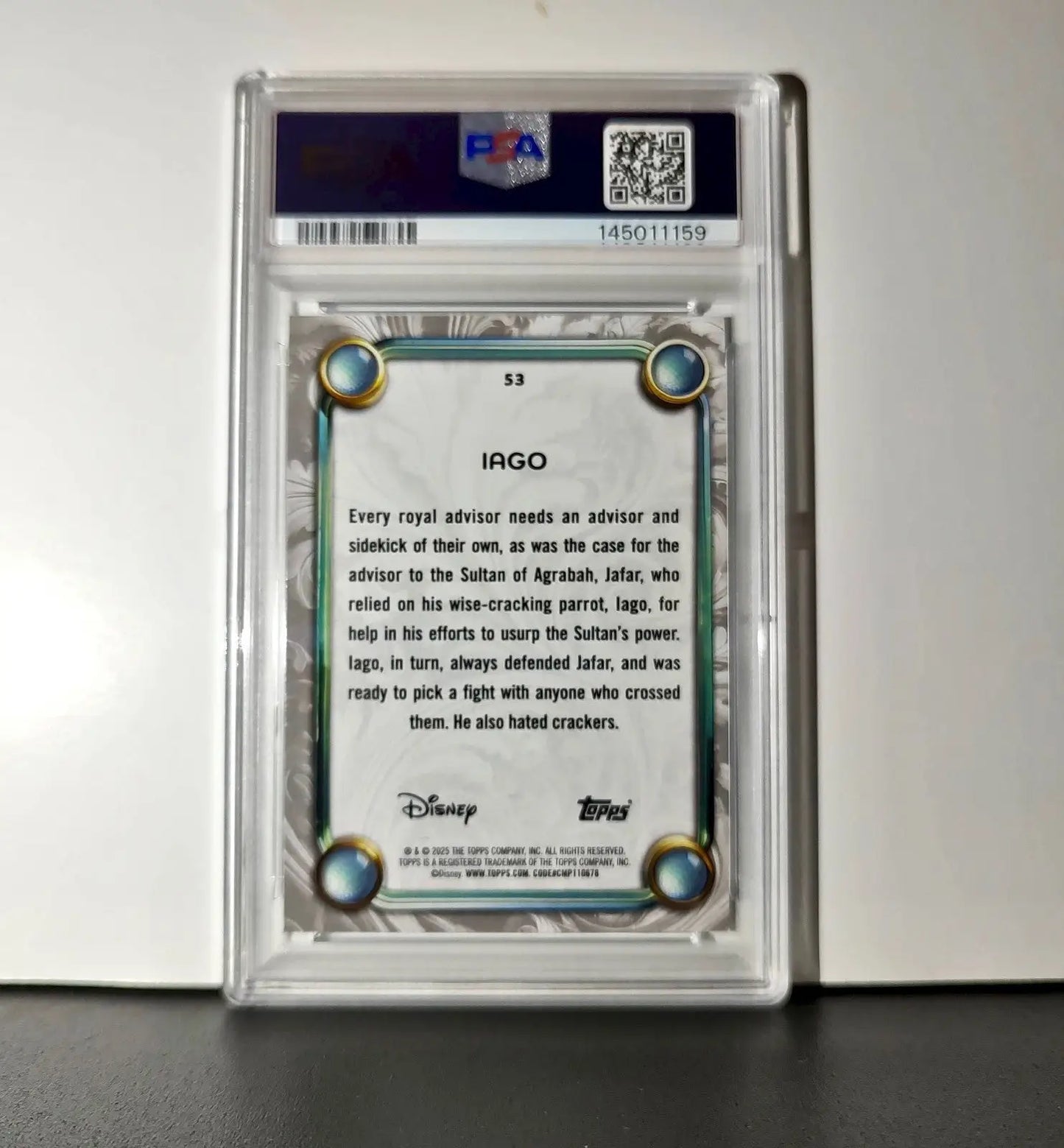 Iago 2025 Topps Disney Wonder #53 Winter Variant Card Aladdin PSA 8 - Non-Sports Card Single