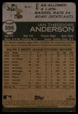 Ian Anderson 2022 Topps Heritage #356 Atlanta Braves - Baseball Card Single