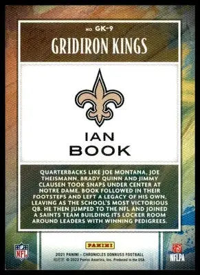 Ian Book 2021 Panini Chronicles Gridiron Kings Pink #GK-9 New Orleans Saints - Football Card Single