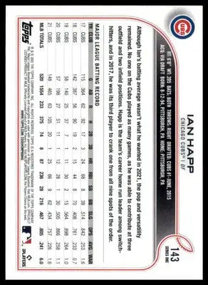 Ian Happ 2022 Topps #143 Chicago Cubs - Baseball Card Single