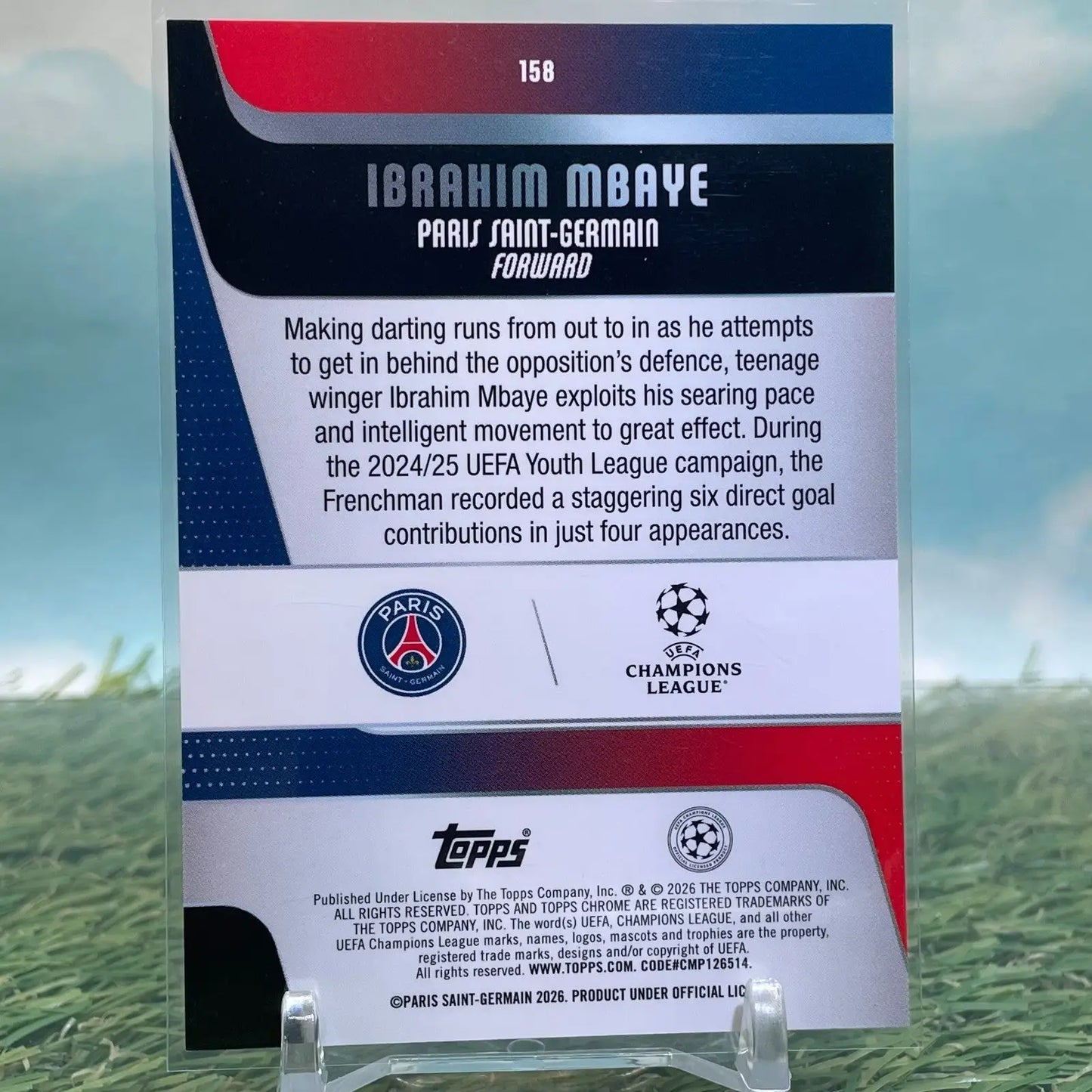 Ibrahim Mbaye 2025 Topps Chrome UEFA #158 Blue X Fractor Future Stars /150 - Soccer Card Single