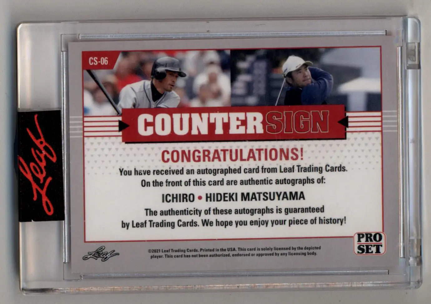 Ichiro Hideki Matsuyama 2021 Leaf Dual Auto 5/7 - Baseball Card Single