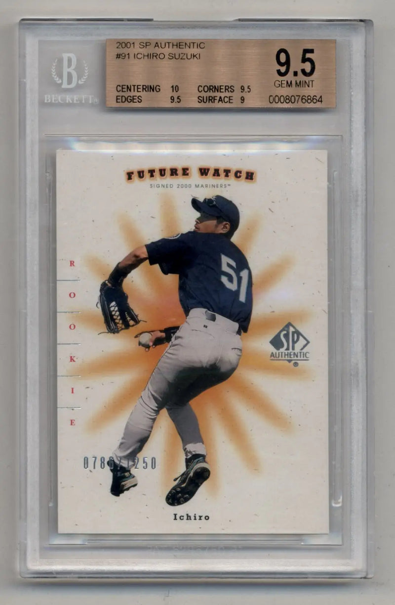 Ichiro Suzuki 2001 SP Authentic #91 0786/1250 BGS 9.5 Gem Mint - Baseball Card Single