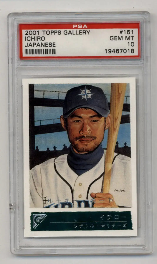 Ichiro Suzuki 2001 Topps Gallery Japanese Text #151 PSA 10 Gem Mint 7018 - Baseball Card Single