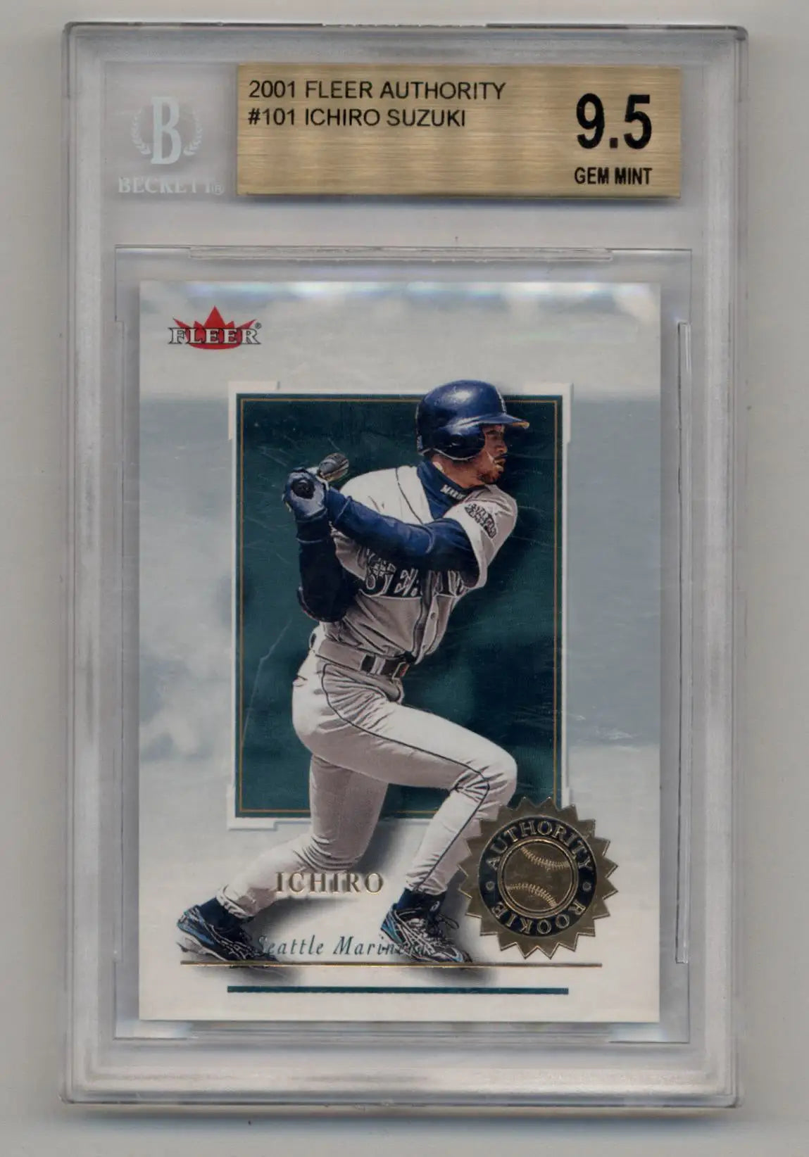 Graded Ichiro Suzuki Fleer Authority 2001 baseball card BGS 9.5 Gem Mint