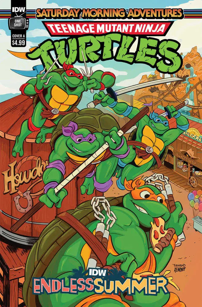 Comic book cover of Teenage Mutant Ninja Turtles in action for Endless Summer trading cards