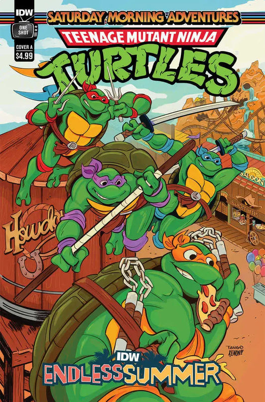 Comic book cover of Teenage Mutant Ninja Turtles in action for Endless Summer trading cards