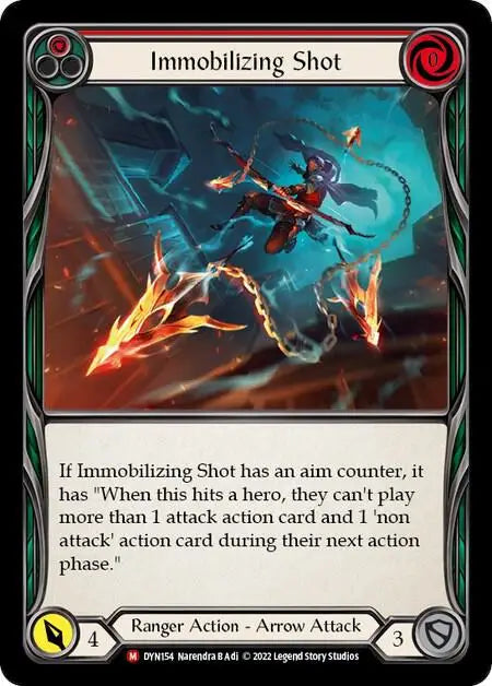 Immobilizing Shot - Dynasty - DYN154 - Rainbow Foil NM Flesh and Blood - TCG Card Single