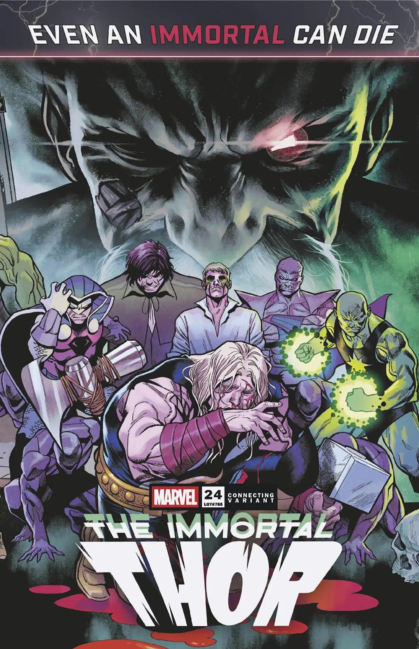 Comic book cover of Immortal Thor issue with Martin Coccolo Death variant artwork