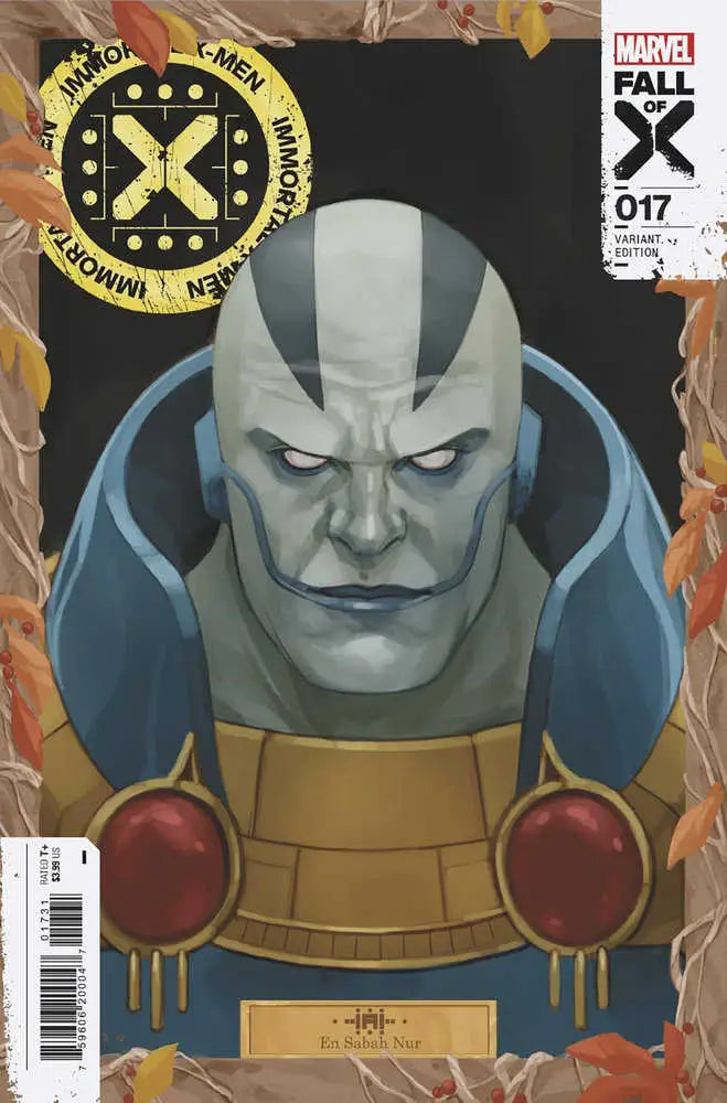 Comic book cover featuring a stern mutant in blue-gray skin and gold armor, ideal for collectors