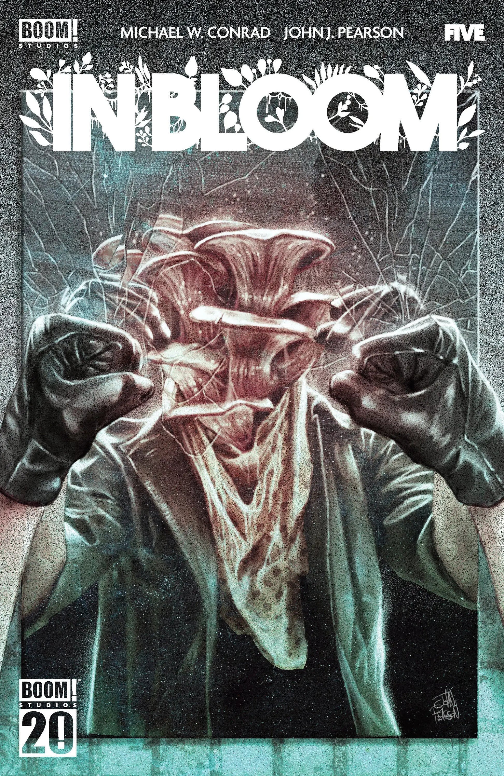 Surreal comic book cover from In Bloom #5 featuring main dressed Pearson artwork