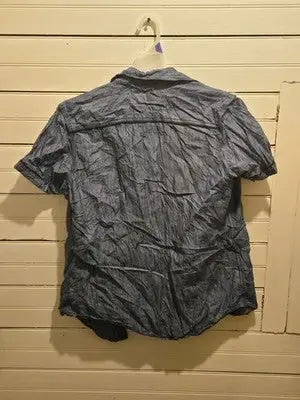 INC International Concepts Shirt Mens M Short Sleeve Chambray Button Up Blue - Other