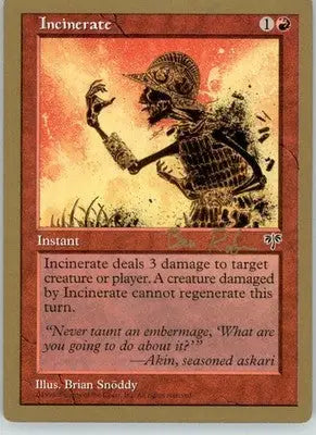 Incinerate - 1998 Ben Rubin World Championship Decks - MP Magic - Magic Card Single