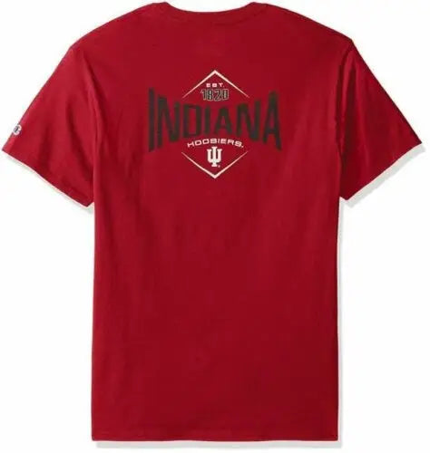 Red Indiana Hoosiers short sleeve performance t-shirt displayed in Champion men’s NCAA top