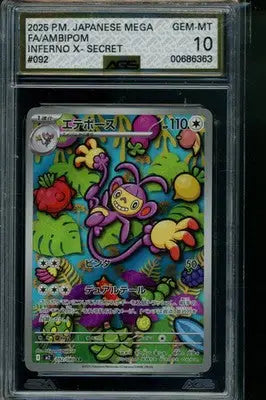 INFERNO X Ambipom #092 Pokemon AGS 10 - Pokémon Card Single