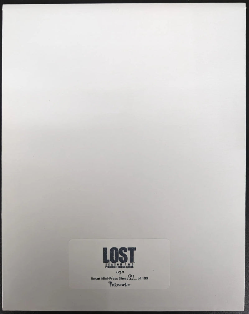 Minimalist poster featuring LOST in Inkworks 2006 Lost Season 2 Question Mark Uncut design