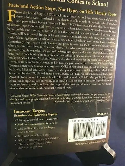 Innocent Targets book by Chris Dorn on school terrorism, signed hardcover edition