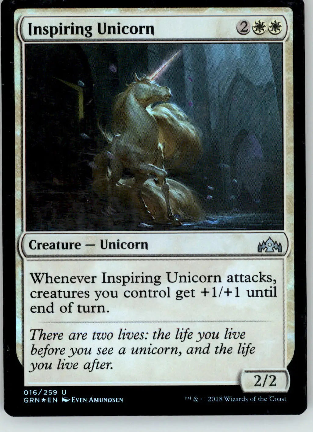 Inspiring Unicorn - Guilds of Ravnica - 16 - Foil MP Magic: The Gathering