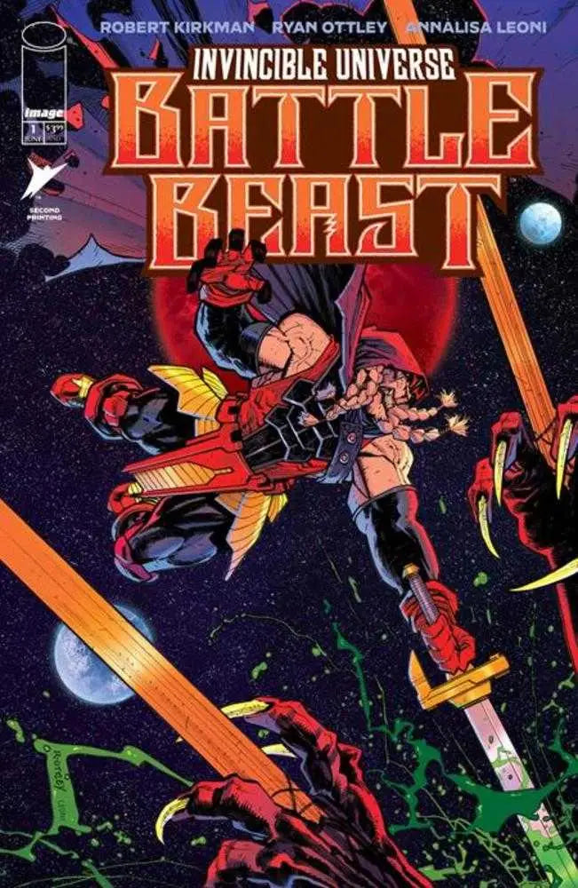 Comic book cover of Invincible Universe Battle Beast #1 second print by Ryan Ottley