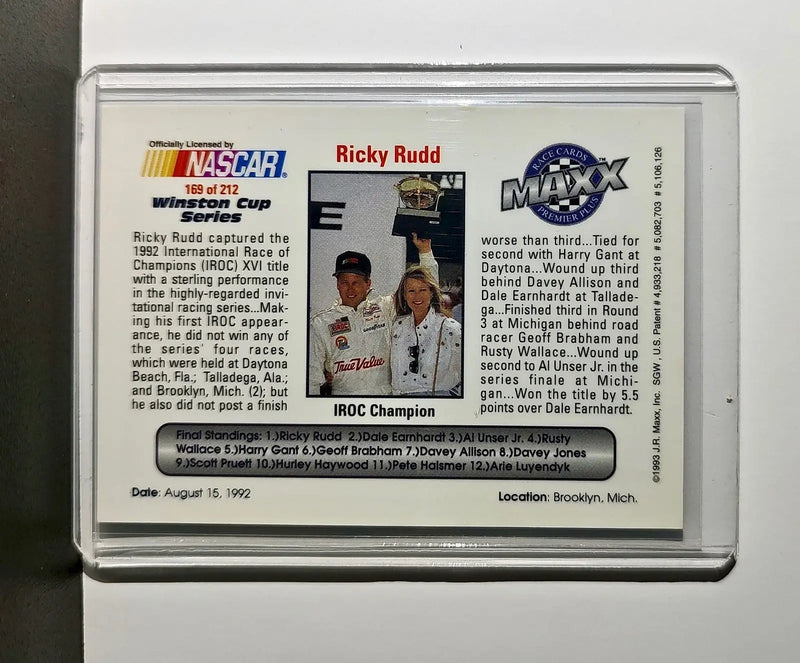 IROC Champion 1993 Maxx Premier Plus Racing #169 NASCAR Card IROC