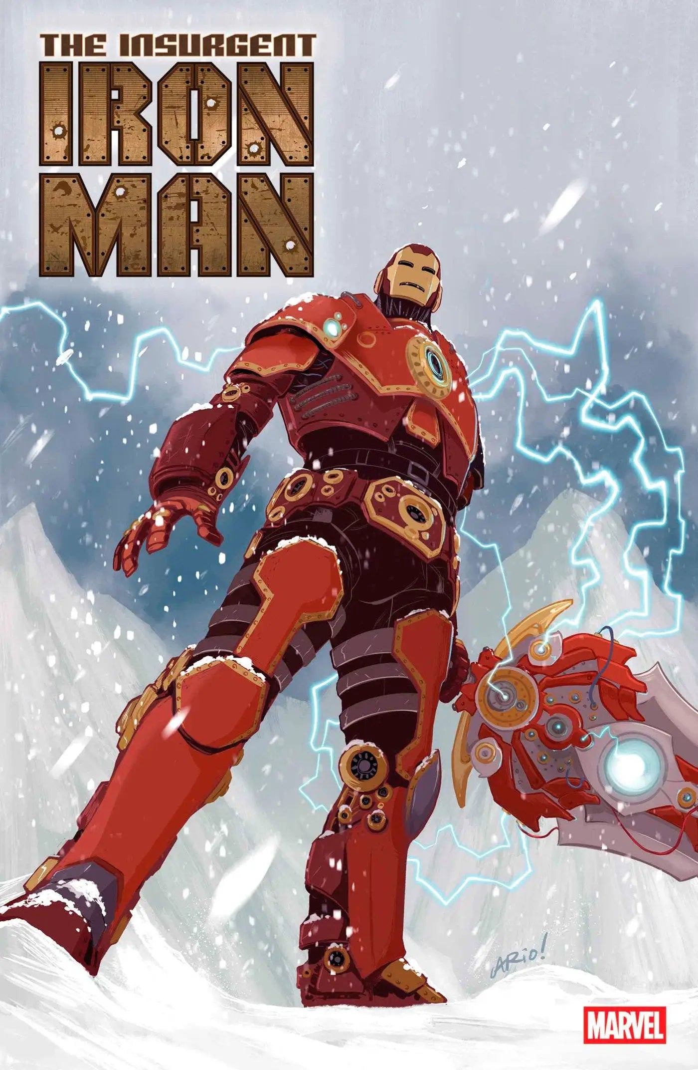 Steampunk-inspired Iron Man armor from Ario Anindito Variant showcasing detailed design