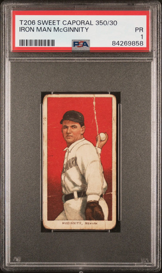 Iron Man Mcginnity 1909-11 T206 Sweet Caporal 350/30 PSA 1 Poor - Baseball Card Single