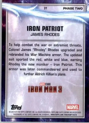 Iron Patriot - 2025 Topps Chrome Marvel Studios - #31 - Non_sport - Non-Sports Card Single