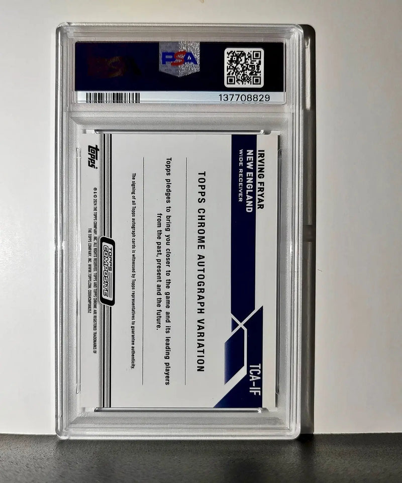 Irving Fryar 2023 Topps Chrome Purple Speckle Refractor 18/199 PSA 10 Auto 9 - Football Card Single