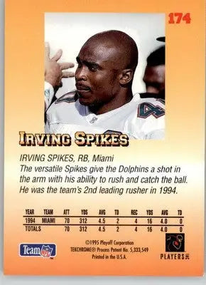 Irving Spikes - 1995 Playoff Prime - #174 - Football - Football Card Single