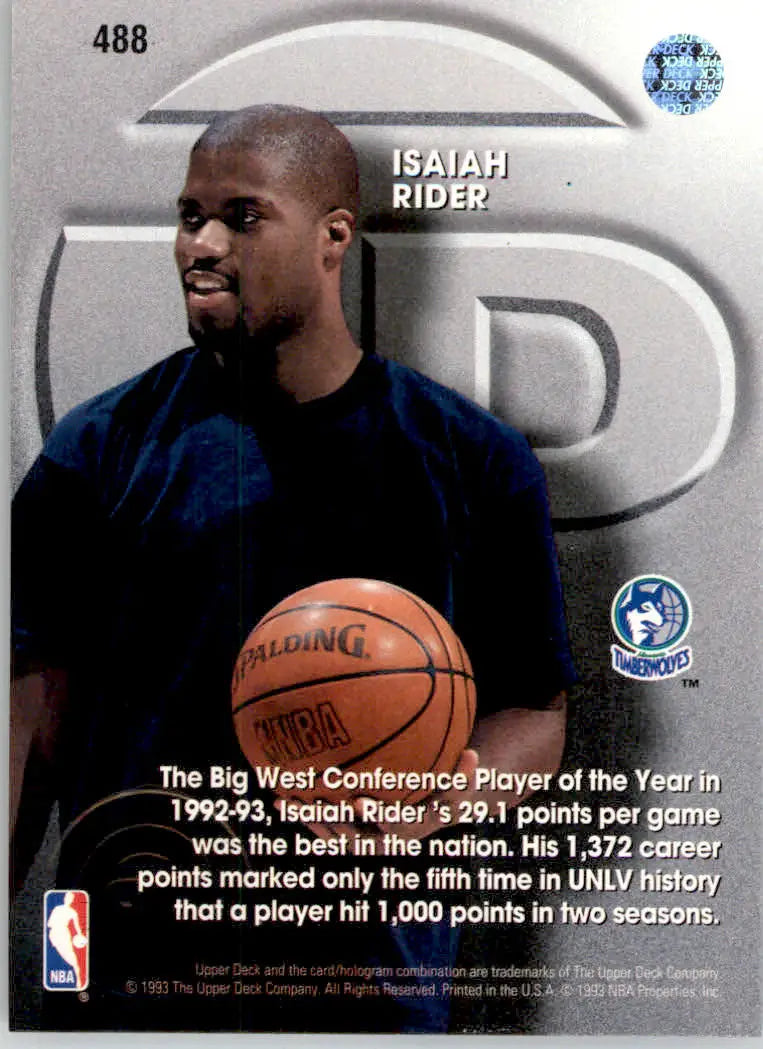 Isaiah Rider - 1993-94 Upper Deck - #488 - Basketball - Basketball Card Single