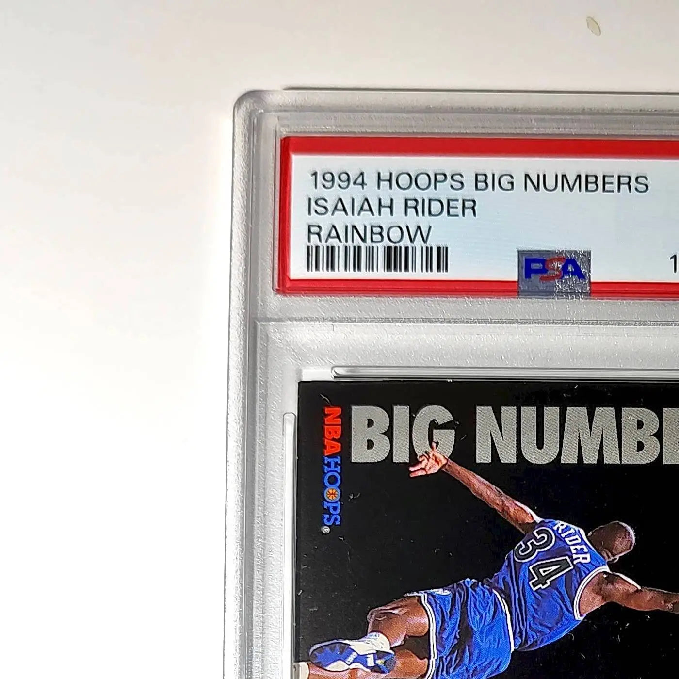 Isaiah Rider 1994 NBA Hoops Big Numbers #BN10 Rainbow PSA 8 NM-MT - Basketball Card Single
