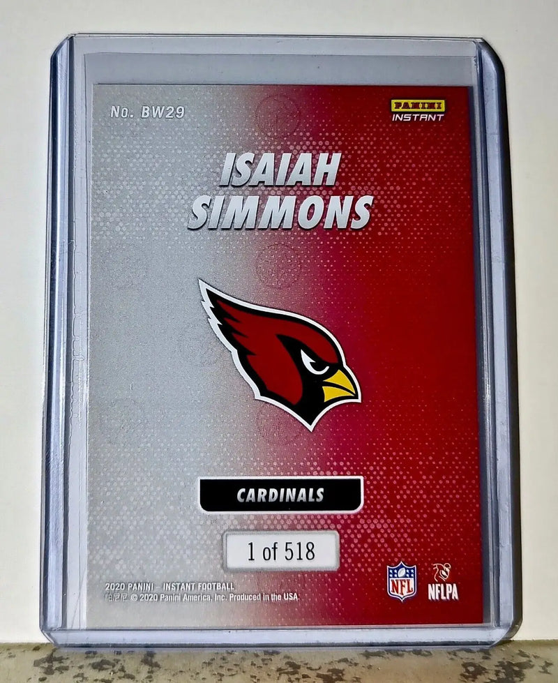 Isaiah Simmons 2020 Panini NFL #29 Black and White Rookies Cardinals 1 of 518