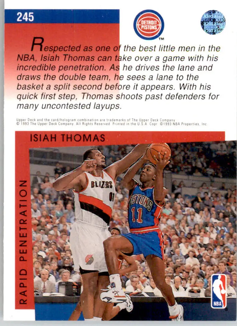Isiah Thomas - 1993-94 Upper Deck - #245 - Basketball - Basketball Card Single
