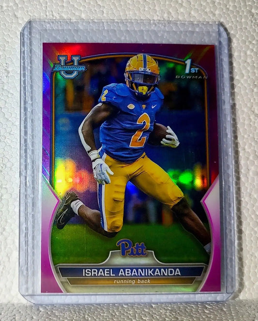 Israel Abanikanda 2022 Topps 1st Bowman U Pink Refractor Football #95 Card Pitt - Football Card Single