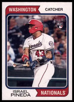 Israel Pineda Rookie 2023 Topps Heritage #259 Washington Nationals - Baseball Card Single